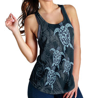 Hawaiian Hibiscus Plumeria Sea Turtle Polynesian Racerback Tank - AH - Polynesian Pride