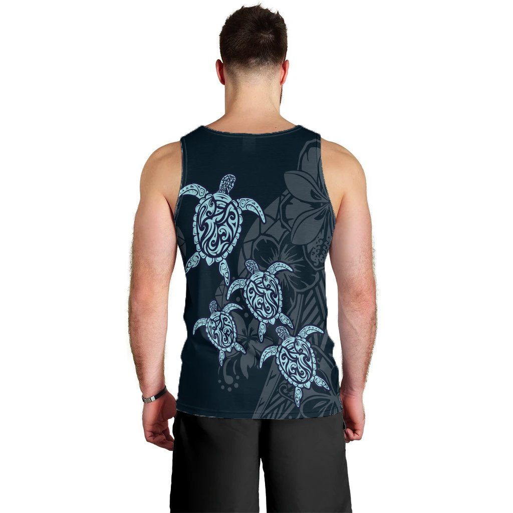 Hawaiian Hibiscus Plumeria Sea Turtle Polynesian Tank Top - AH - Polynesian Pride