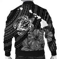 Hawaiian Hibiscus Sea Turtle Swim Polynesian Bomber Jacket - AH - Polynesian Pride
