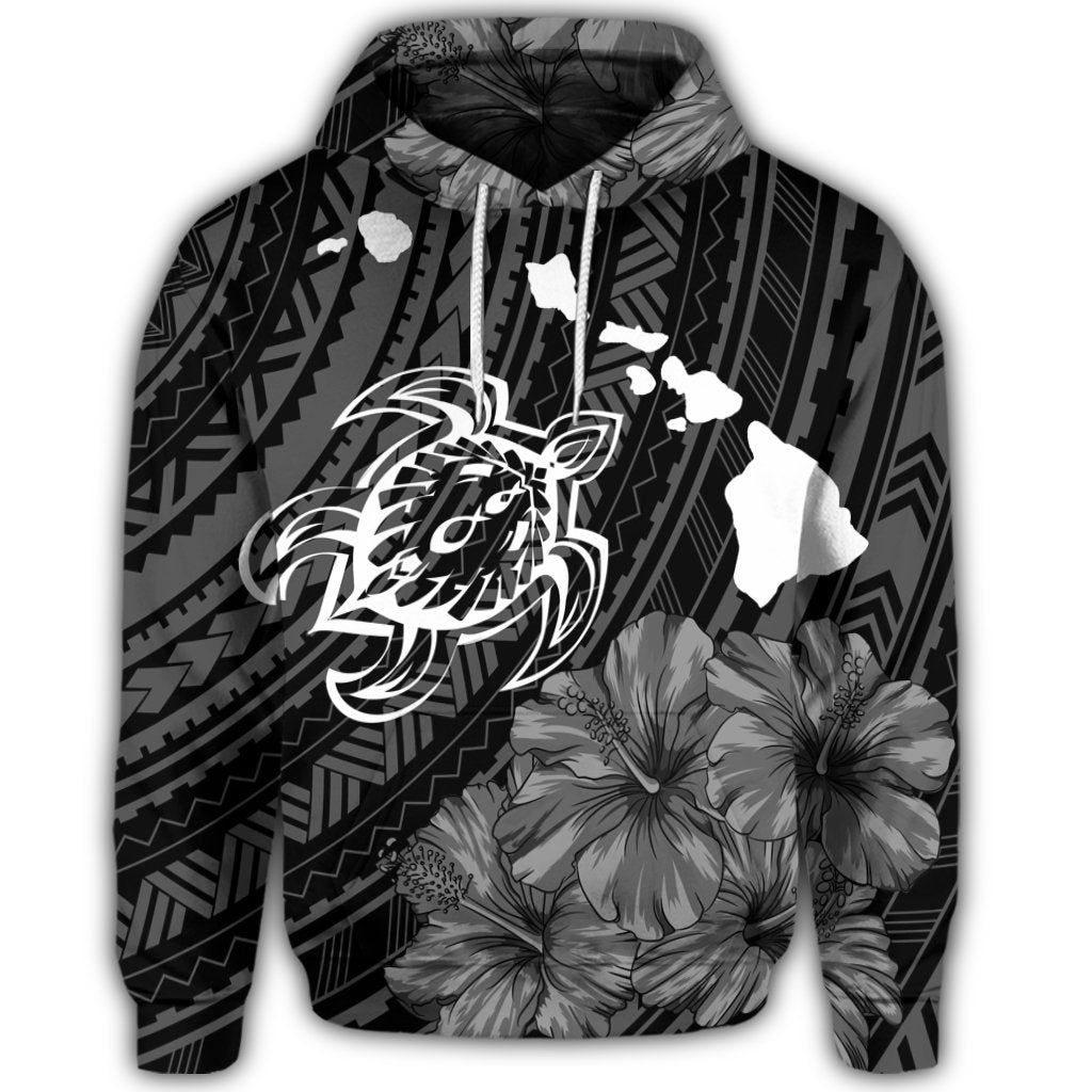 Hawaiian Hibiscus Sea Turtle Swim Polynesian Hoodie - Polynesian Pride