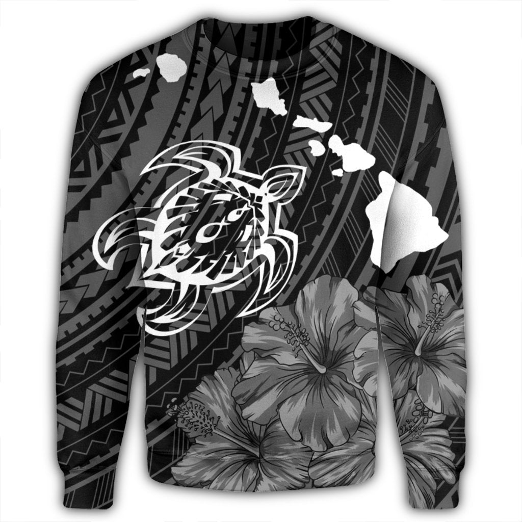 Hawaiian Hibiscus Sea Turtle Swim Polynesian Sweatshirt - AH - Polynesian Pride