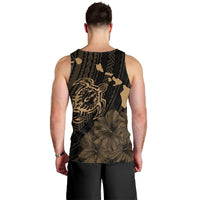 Hawaiian Hibiscus Sea Turtle Swim Polynesian Tank Top - Gold - AH - Polynesian Pride