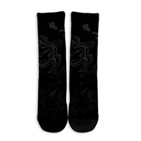 Hawaiian Hibiscus Sea Turtle Swim Polynesian Crew Socks - Grey - AH - Polynesian Pride