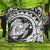 Hawaiian Kanaka Honu Map Hibiscus Globular Polynesian Premium Quilts - AH Black - Polynesian Pride