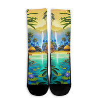 Hawaiian Living In Aboriginal Village Crew Socks - AH - Polynesian Pride
