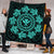 Hawaiian Map Kanaka Turtles Circle Style Turquoise Polynesian Premium Quilts - AH - Polynesian Pride