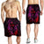 Hawaiian Map Palm Trees Fish Hook Polynesian Men's Shorts Colorful Red - AH - Polynesian Pride