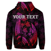 Custom Hawaiian Map Palm Trees Fish Hook Polynesian Hoodie Colorful Red - Polynesian Pride