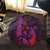 Hawaiian Map Palm Trees Fish Hook Polynesian Round Carpet Colorful Red - AH - Polynesian Pride