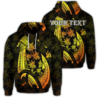 Custom Hawaiian Map Palm Trees Fish Hook Polynesian Hoodie Colorful Yellow Unisex Art - Polynesian Pride