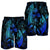 Hawaiian Map Palm Trees Fish Hook Polynesian Quilt Men's Shorts Colorful Blue - AH - Polynesian Pride
