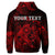 Custom Hawaiian Map Turtle Tattoo Hibiscus Plumeria Polynesian Hoodie Red - Polynesian Pride