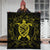 Hawaiian Map Turtle Wave Polynesian Premium Quilts Yellow - AH - Polynesian Pride