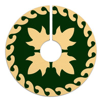 Hawaiian Quilt Pattern Palm Tree Swell Tree Skirt - Green Beige - AH - Polynesian Pride