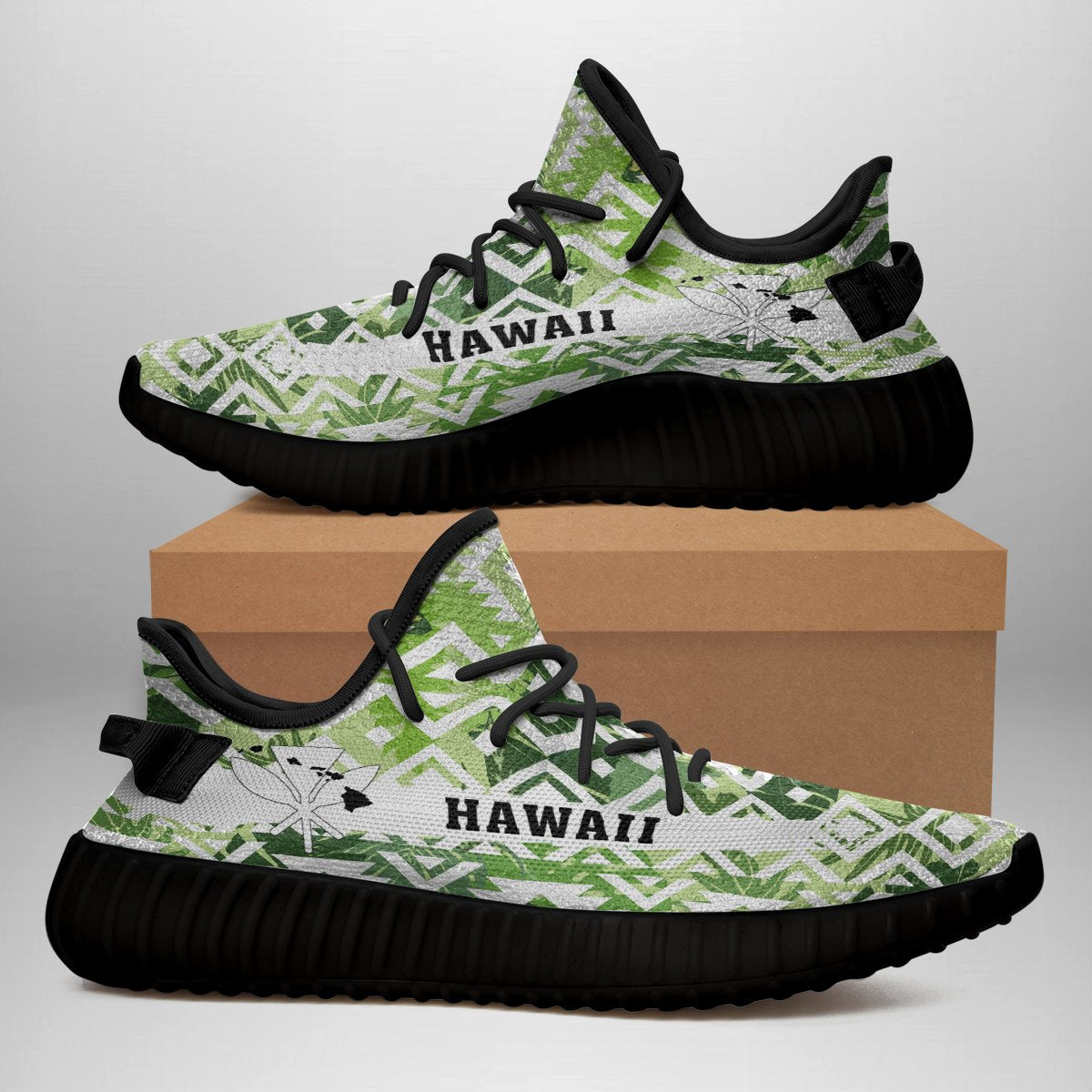 Hawaiian Sneakers YZ Exotic Tropical Flowers In Pastel Colors - Polynesian Pride