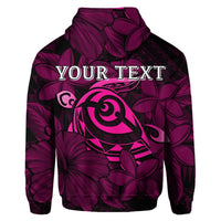 Custom Hawaiian Turtle Hibiscus Plumeria Kanaka Polynesian Hoodie Pink Soft Style - Polynesian Pride