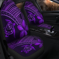 Hawaiian Turtle Plumeria Kakau Polynesian Quilt Car Seat Covers Neo Purple AH - Polynesian Pride