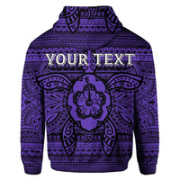 Custom Hawaiian Turtle Polyensian Tribal Hoodie Purple - Polynesian Pride