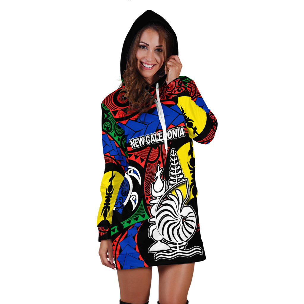 (Custom Personalised)New Caledonia Hoodie Dress Color Flag LT6 - Polynesian Pride