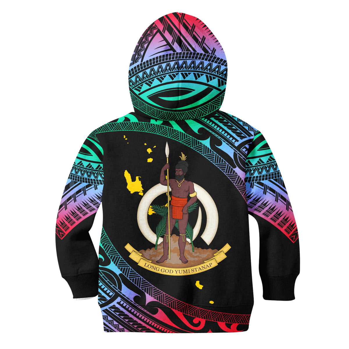 Vanuatu Proud To Be A Ni-Van - Polynesian Pattern KID Hoodie - Shefa Province LT7 - Polynesian Pride