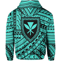 Polynesian Protect Mauna Kea Kanaka Maoli Hawaii Zip Hoodie Turquoise Quarter Style - Polynesian Pride