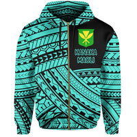 Polynesian Protect Mauna Kea Kanaka Maoli Hawaii Zip Hoodie Turquoise Quarter Style - Polynesian Pride