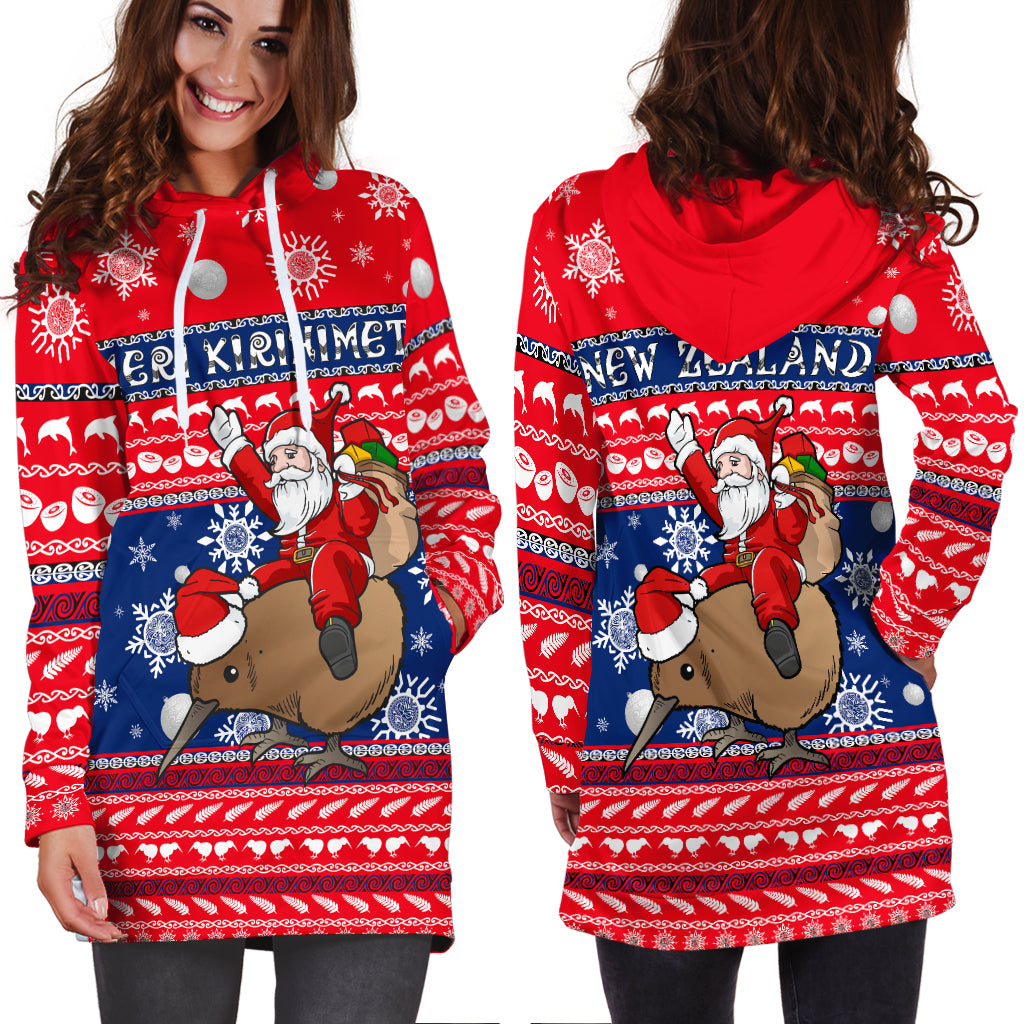 New Zealand Maori Meri Kirihimete Hoodie Dress - LT2 - Polynesian Pride