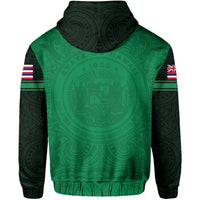 Polynesian Flag Seal of Hawaii Hoodie Green - Polynesian Pride