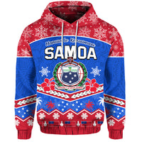 Samoa Tribal Polynesian Christmas Vibe Hoodie LT9 Pullover Hoodie Blue - Polynesian Pride