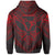 Hawaiian Kanaka Map Football Jersey Hoodie Grey and Red Roger Style - Polynesian Pride