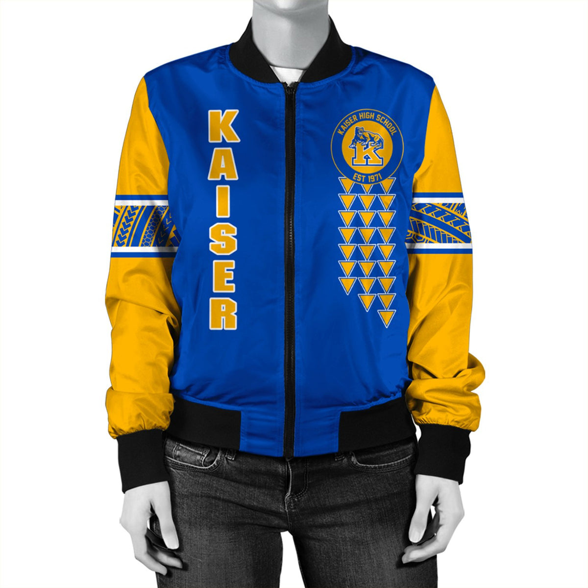 (Personalized) Hawaii Bomber Jacket - Kaiser High Custom Your Class Bomber Jacket AH - Polynesian Pride