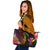 Hawaii Kanaka Maoli Leather Tote - Tropical Hippie Style Black - Polynesian Pride