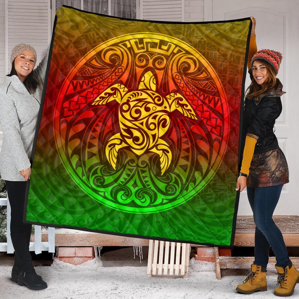 Kanaka Maoli Turtle Polynesian Premium Quilts - AH - Polynesian Pride