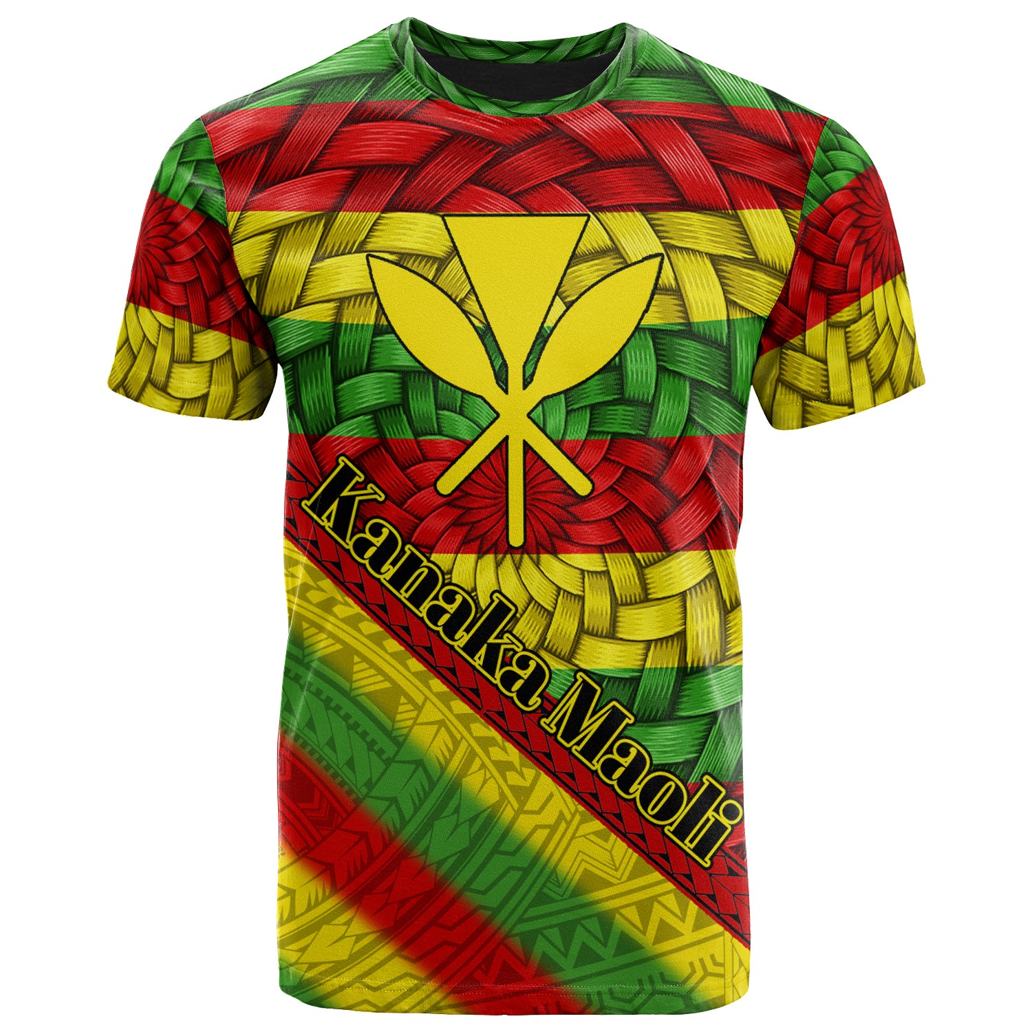 Hawaii Custom T Shirt Kanaka Maoli With Bamboo Patterns LT10 Yellow - Polynesian Pride