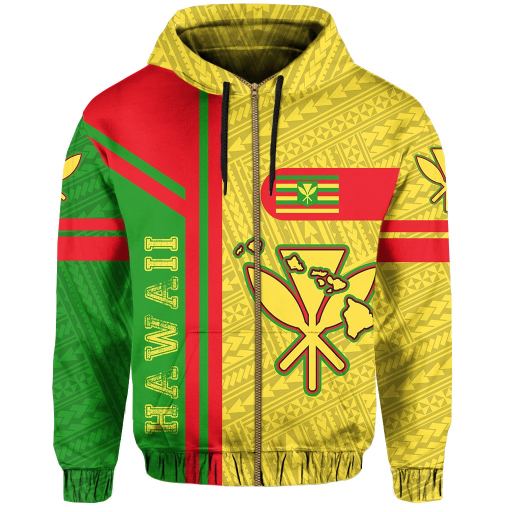 Kanaka Maoli Polynesian Zipper Hoodie Morale Style - Polynesian Pride