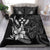 Kosrae State Bedding Set - Fish With Plumeria Flowers Style Black - Polynesian Pride
