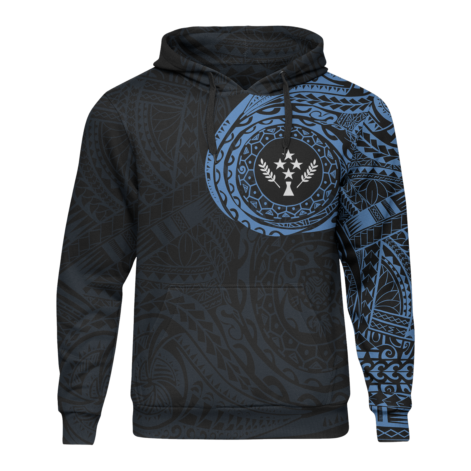 Micronesia All Over Print Hoodie Kosrae In My Heart Blue Unisex Black - Polynesian Pride