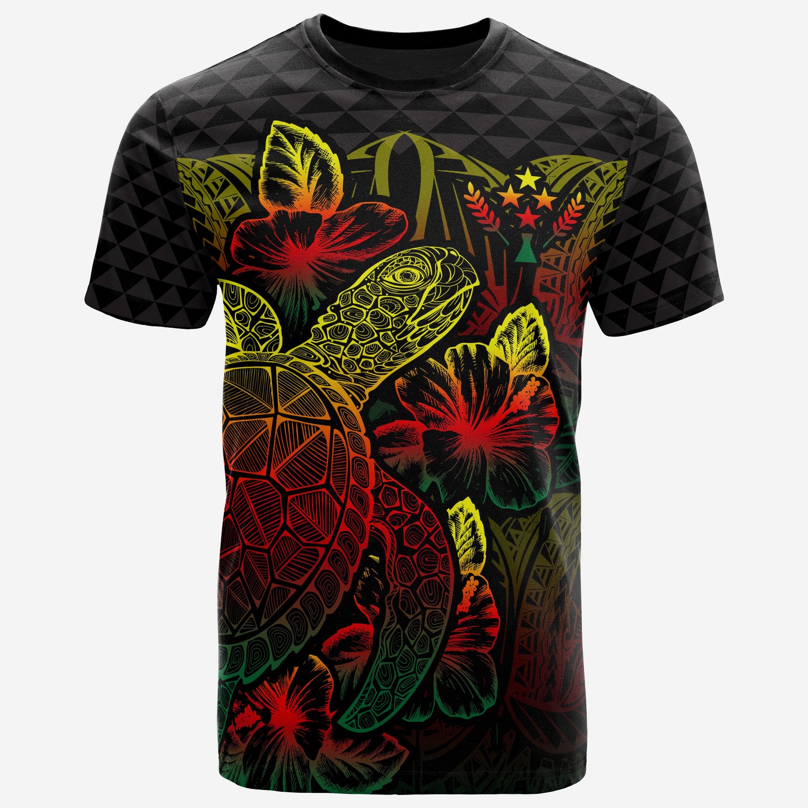 Kosrae T Shirt Kosrae FLag Turtle Hibiscus Reggae Unisex Reggae - Polynesian Pride