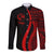 Tonga Hawaii Long Sleeve Button Shirt - Red Polynesian Tentacle Tribal Pattern LT13 Unisex Red - Polynesian Pride