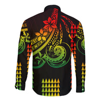 Kakau Hawaiian Polynesian Couples Matching Outfits Long Sleeve Dress And Long Sleeve Button Shirt Reggage LT6 - Polynesian Pride