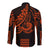 Kakau Hawaiian Polynesian Couples Matching Outfits Long Sleeve Dress And Long Sleeve Button Shirt Orange LT6 - Polynesian Pride
