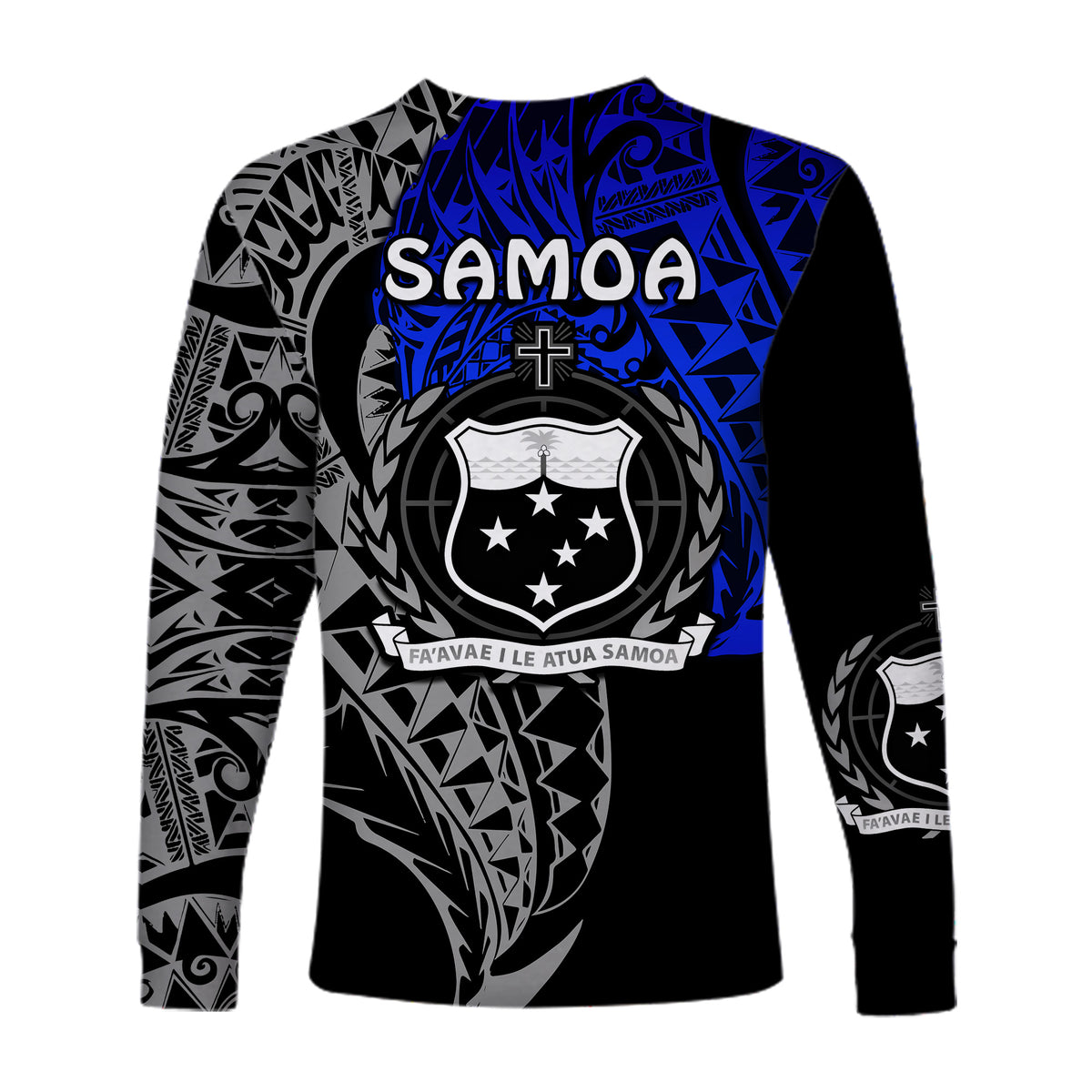 Siva Samoa Long Sleeve Shirt Samoan Dance Mix Blue Polynesian LT13 - Polynesian Pride
