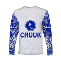 Chuuk Long Sleeve Shirt Micronesia Simple Pattern White LT13 Unisex White - Polynesian Pride