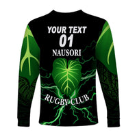 (Custom Personalised) Fiji Nausori Rugby Long Sleeve Shirts Simple Style, Custom Text And Number LT8 - Polynesian Pride