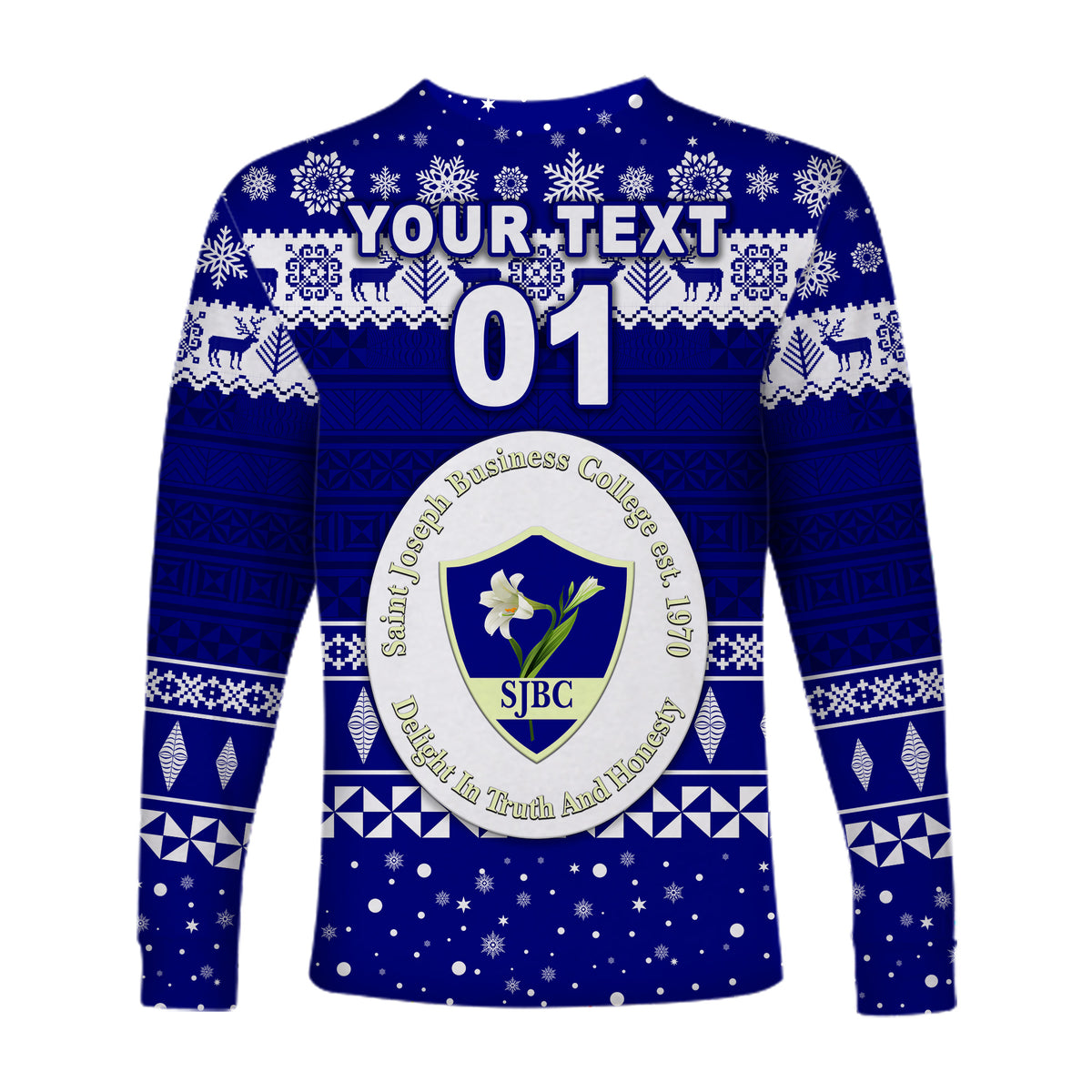 (Custom Personalised) St. Joseph's College Christmas Long Sleeve Shirt Simple Style LT8 - Polynesian Pride