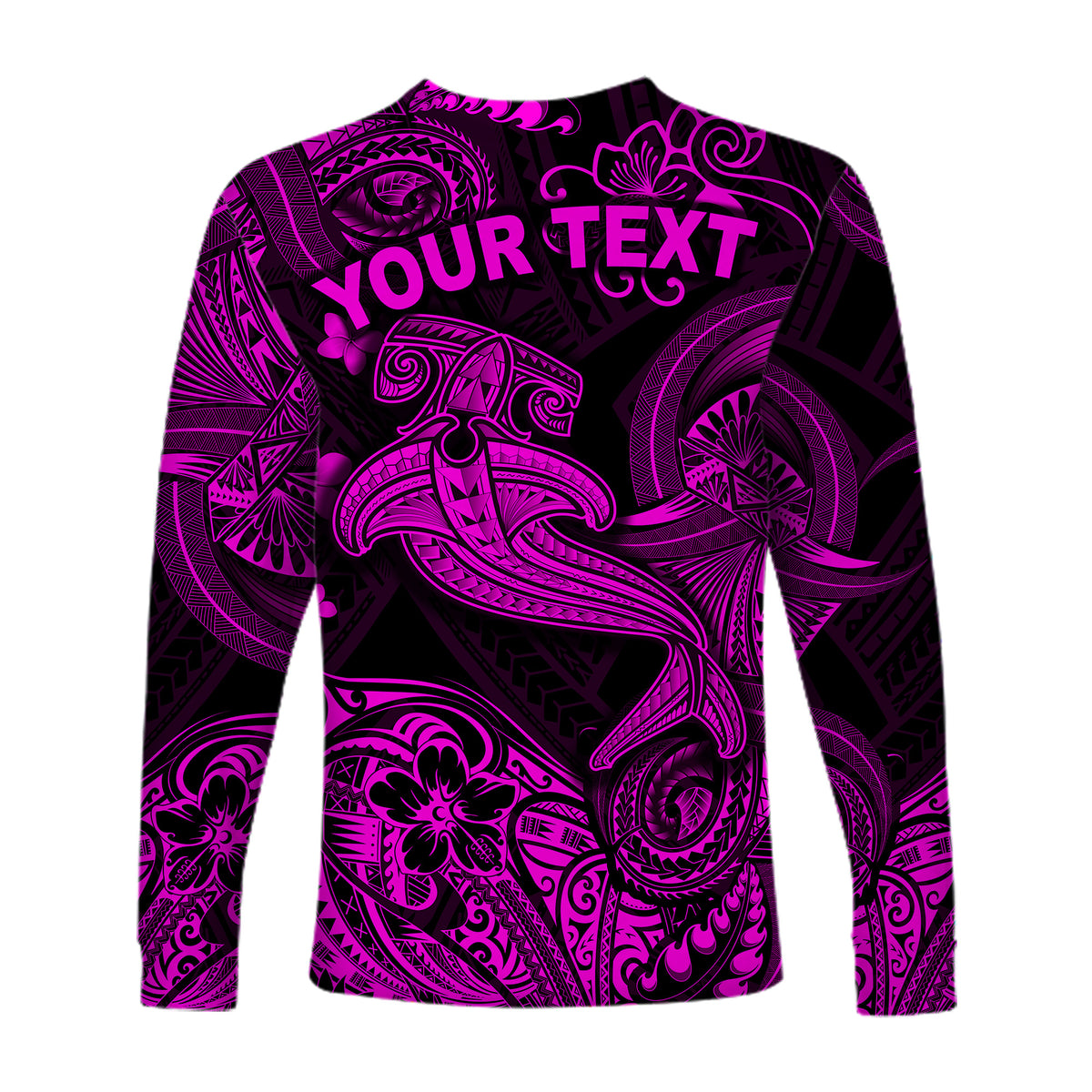(Custom Personalised) Hawaii Hammer Shark Polynesian Long Sleeve Shirt Unique Style - Pink LT8 - Polynesian Pride