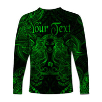 (Custom Personalised) Virgo Zodiac Polynesian Long Sleeve Shirt Unique Style - Green LT8 - Polynesian Pride