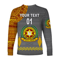(Custom Personalised) Tonga Vava'u High School Long Sleeve Shirt Simple Style - Grey LT8 - Polynesian Pride