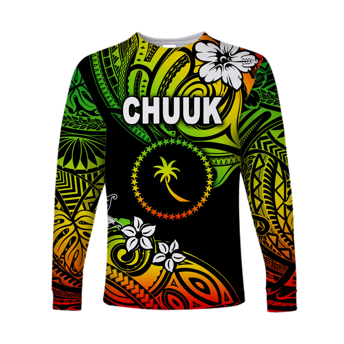 (Custom Personalised) FSM Chuuk Long Sleeve Shirts Unique Vibes - Reggae LT8 - Polynesian Pride