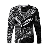 (Custom Personalised) FSM Pohnpei Long Sleeve Shirts Happy Independence Day Original Vibes - Black LT8 - Polynesian Pride